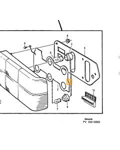 Achterlicht Rechts Chroomstrip Volvo 740 4 deurs sedan -1989 (3518919)
