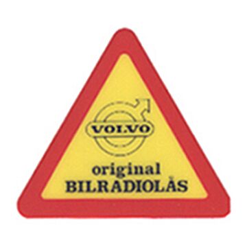 Sticker Original bilradiolas rood op geel driehoek