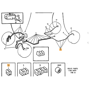 klem montage brandstofleiding  740 760 940 960   S90  V90 (-1998)