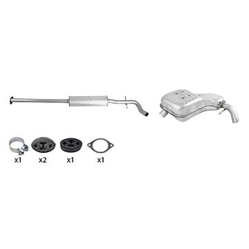 Uitlaat set S80 met turbo  (midden demper+ einddemper) 	8624765   9404421   9492257