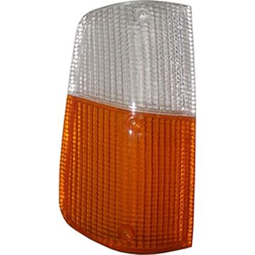 Glas knipperlicht 240+260 rechts oranje/wit -1980 richtingaanwijzerglas 240 260 3 schroef bev