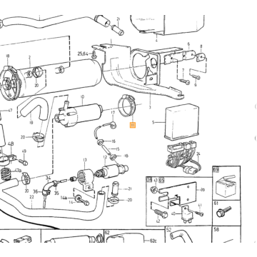 Waterpomp onafhankelijke auto verwarming Volvo 400  850  900  C70 (-2005)  S70  V70 (-2000)  S90  V90 (-1998) electrisch