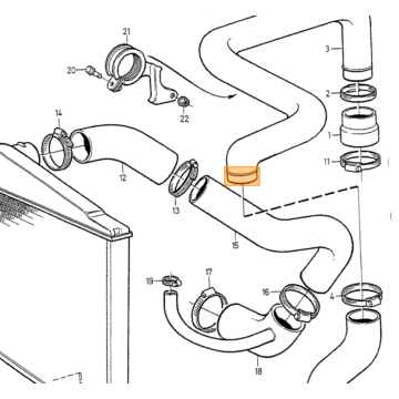 Slang Radiateur Boven Volvo 850 - S70 - V70