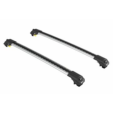 Dakdragers zilver voor aan roofrail/dakrail  Volvo XC90 2003-2014  max 75kg dakrail  wing vorm  voor weinig windgeruis