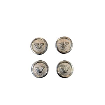 Radkappe Volvo, Set, Nabenkappe, Radnabenabdeckung, Radkappe, Nabenkappe, Volvo 240+260, 70mm Metall für Felge 1229734 1229778 1229792 1359670, Volvo Teil 1206278, Gebraucht, Gebrauchtes Produkt.
