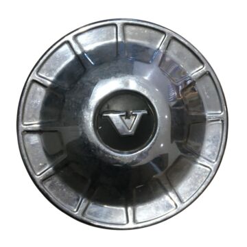 Volvo Radkappe 140 RVS mit schwarzem Kreis um das V (erster Typ) NOS Volvo Teil Nr. 677282U gebrauchtes Produkt