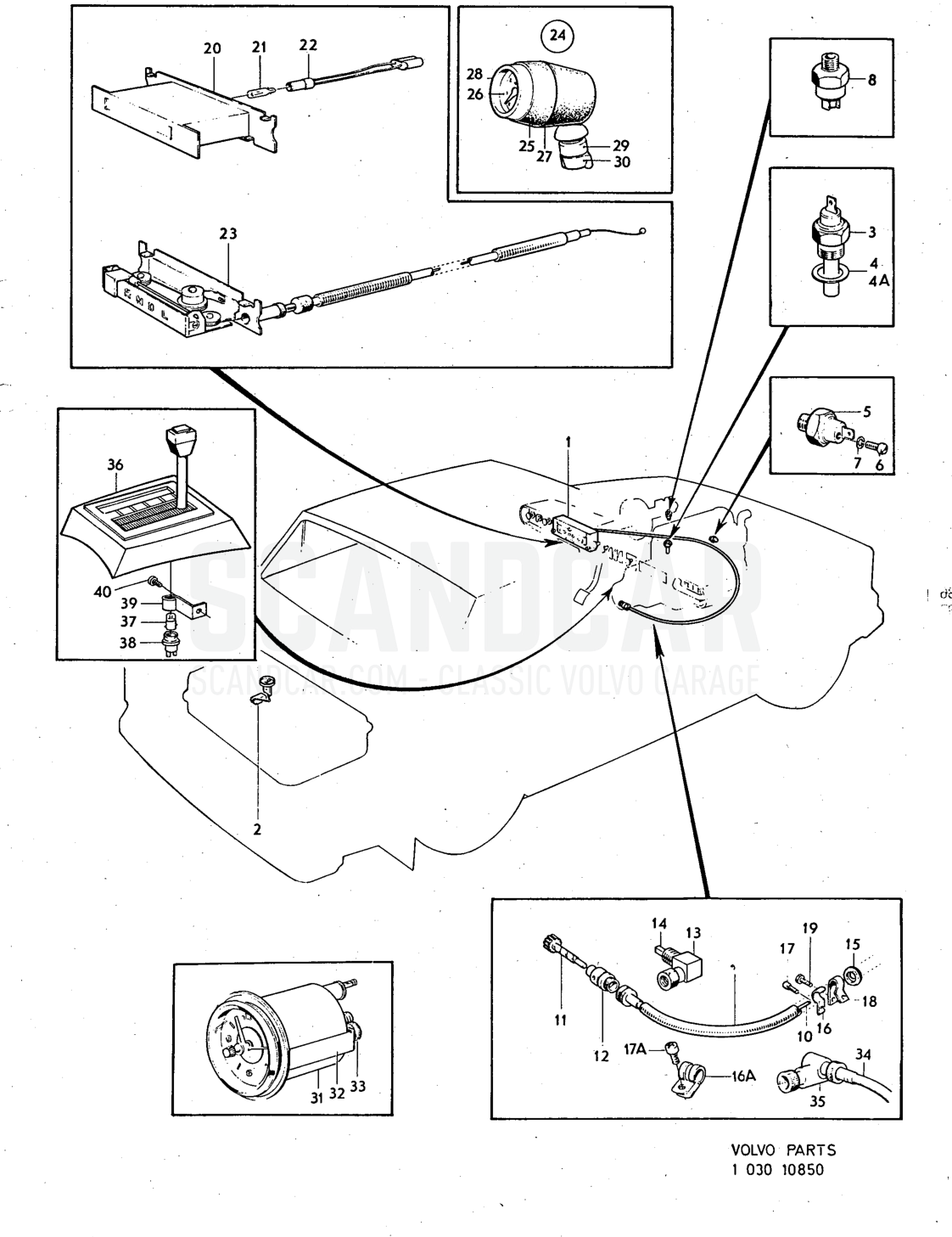 Illustration equipment Sats Kit - Explosionszeichnung, Sonstige Teile, Volvo 140er-Serie bis zu 1972