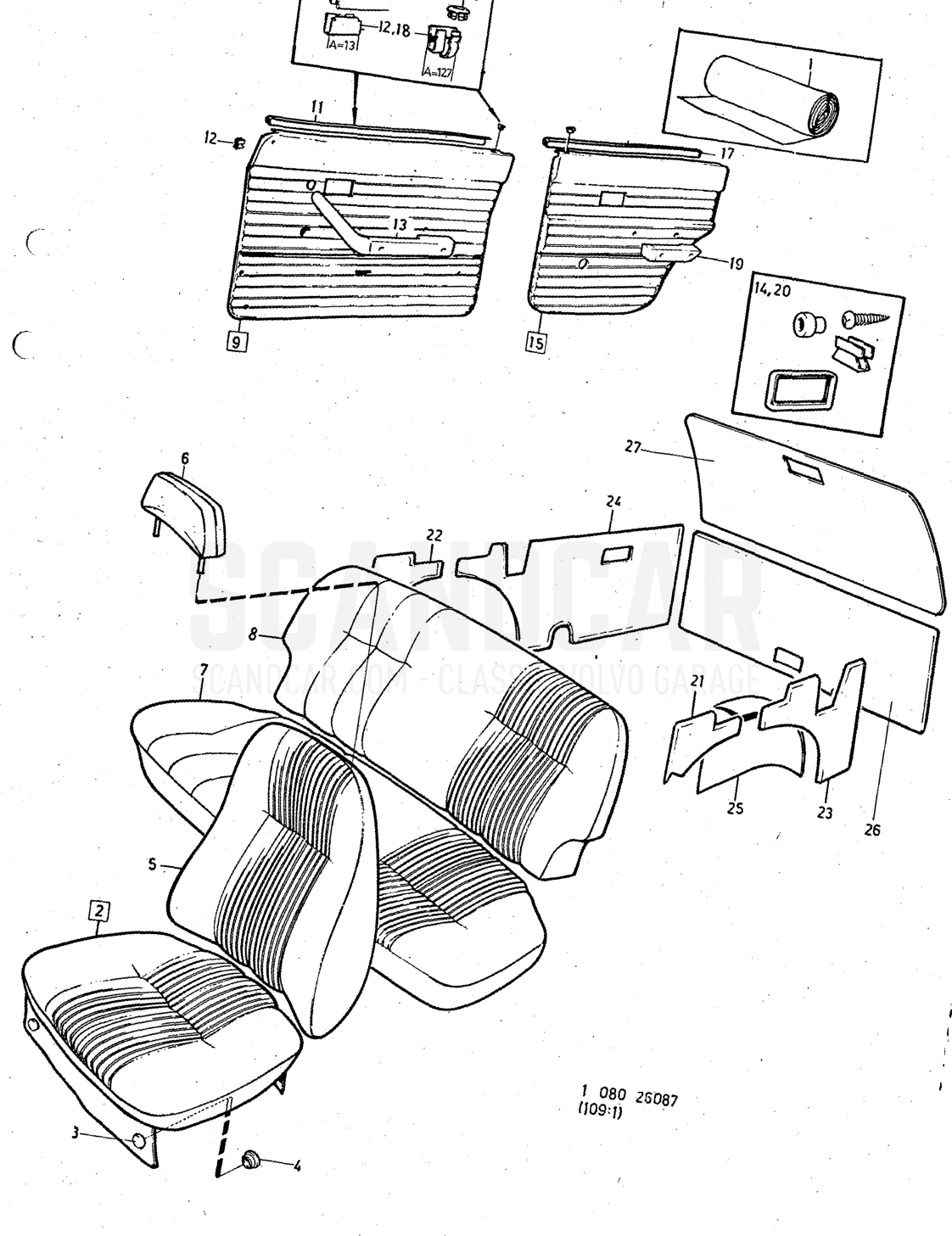 HT, Illustration combination SPEC UTF, Sats Kit - Explosionszeichnung, Sonstige Teile, Volvo 140er-Serie bis zu 1972