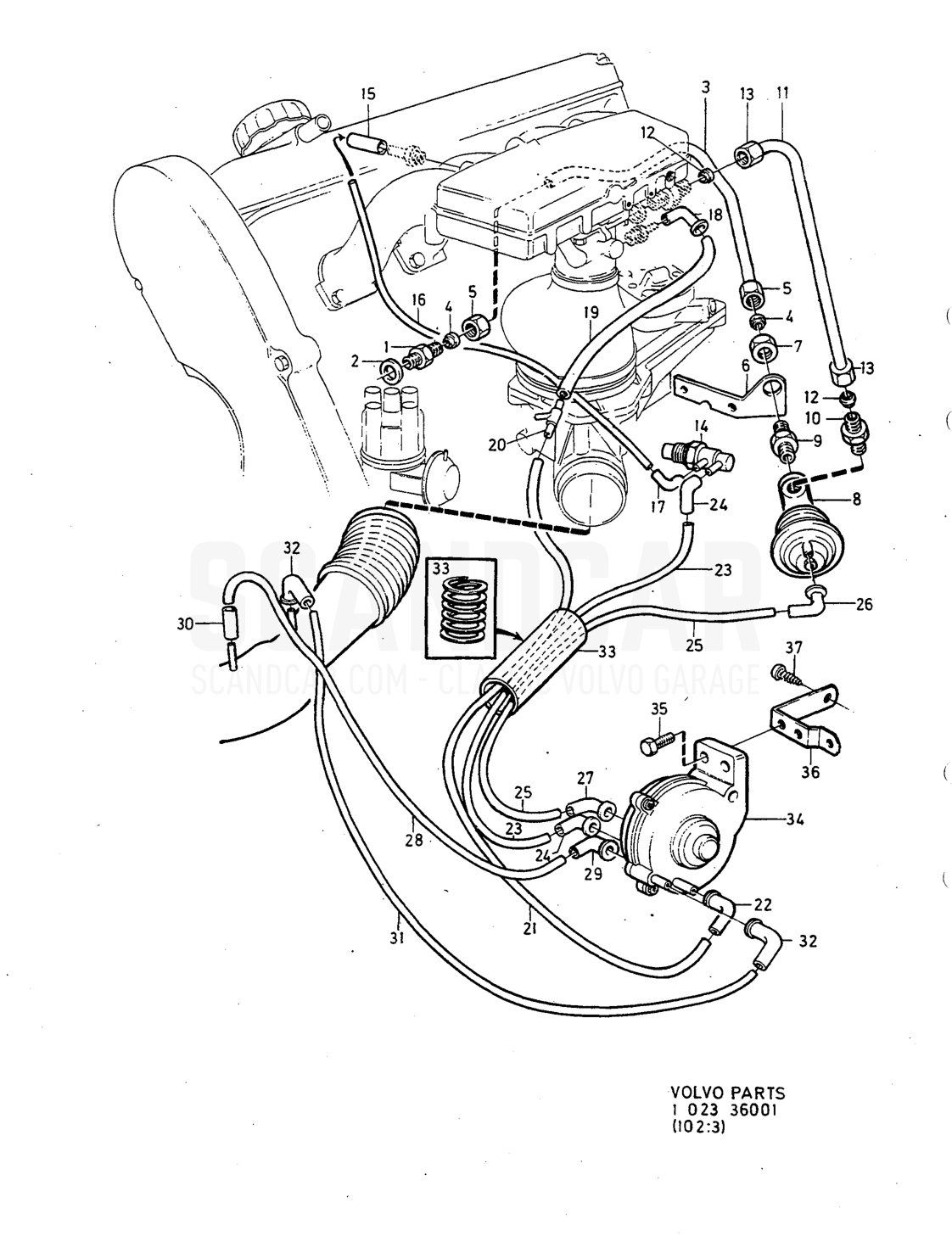 Motor, Seite 228 - Explosionszeichnung, Volvo 240er-Serie ab 1988
