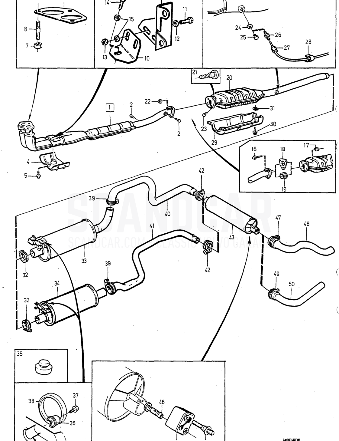 Motor, Seite 234 - Explosionszeichnung, Volvo 240er-Serie ab 1988