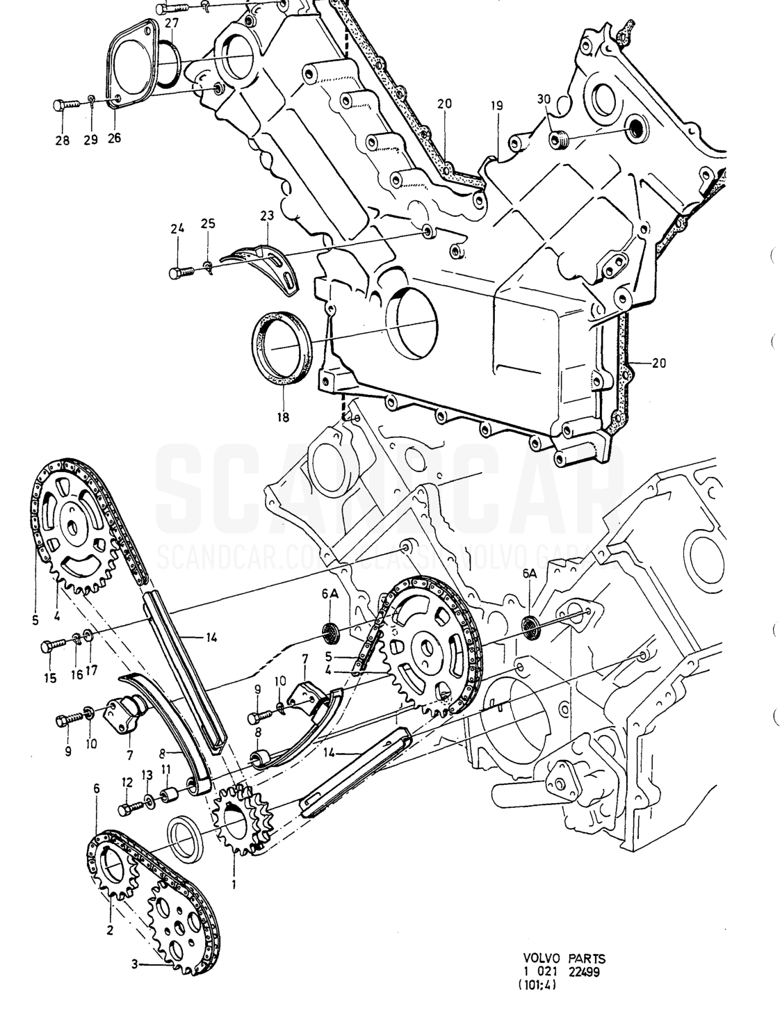 KURBELMECHANISMUS - Explosionszeichnung, Motor, Volvo 740-760er-Serie bis zu 1984