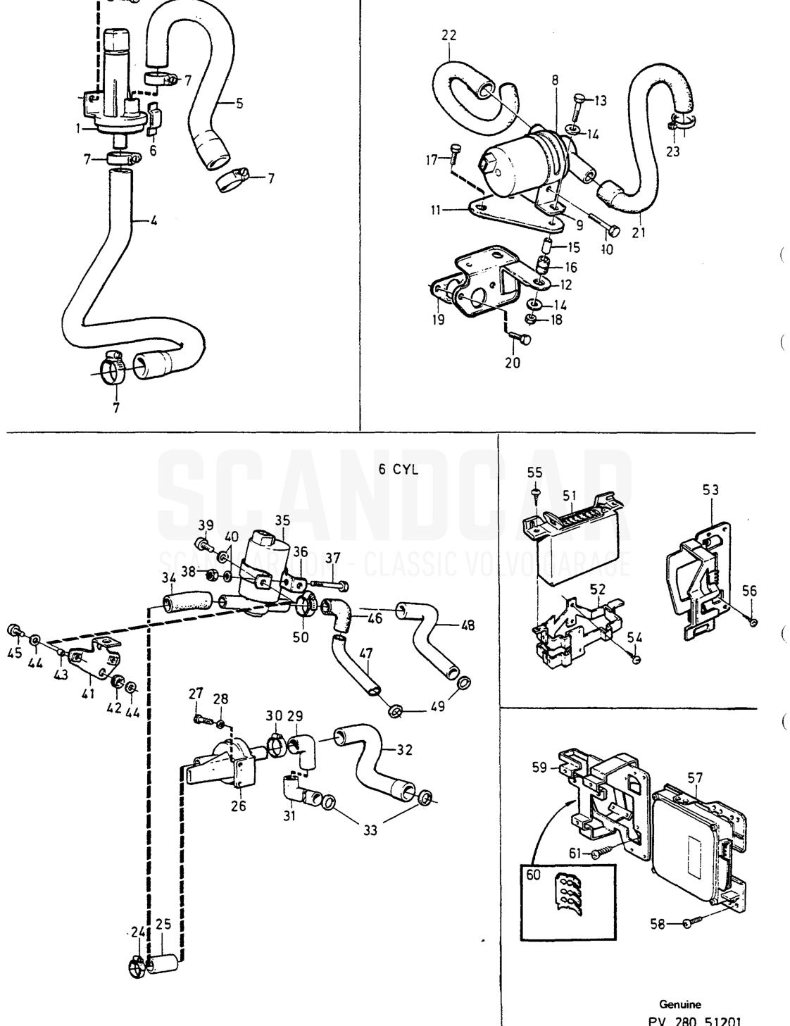 VERTEILER - Explosionszeichnung, Motor, Volvo 740-760er-Serie bis zu 1984