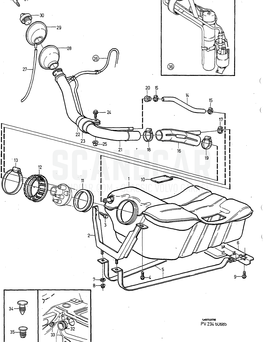 Motor, Seite 266 - Explosionszeichnung, Volvo 940-960er-Serie ab 1994