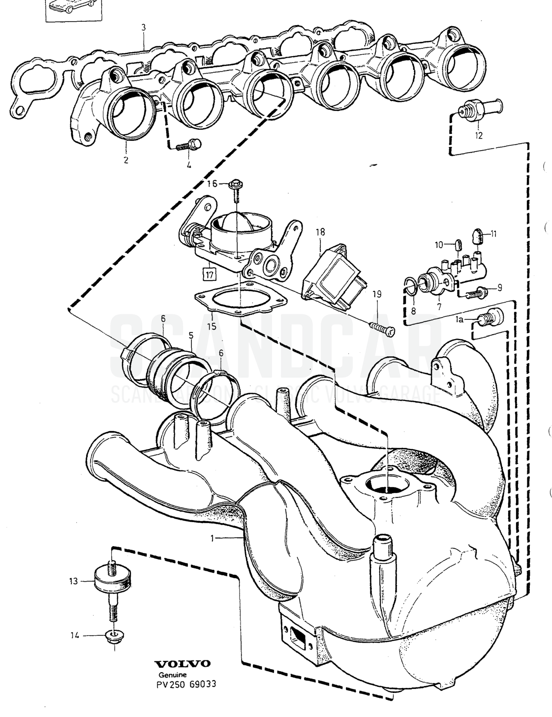 Motor, Seite 304 - Explosionszeichnung, Volvo 940-960er-Serie ab 1994