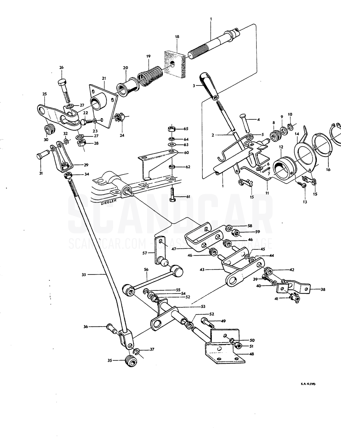 Prapeller shafts, center bearing - Explosionszeichnung, Antriebsstrang - Hinterachse, Volvo Amazon B18