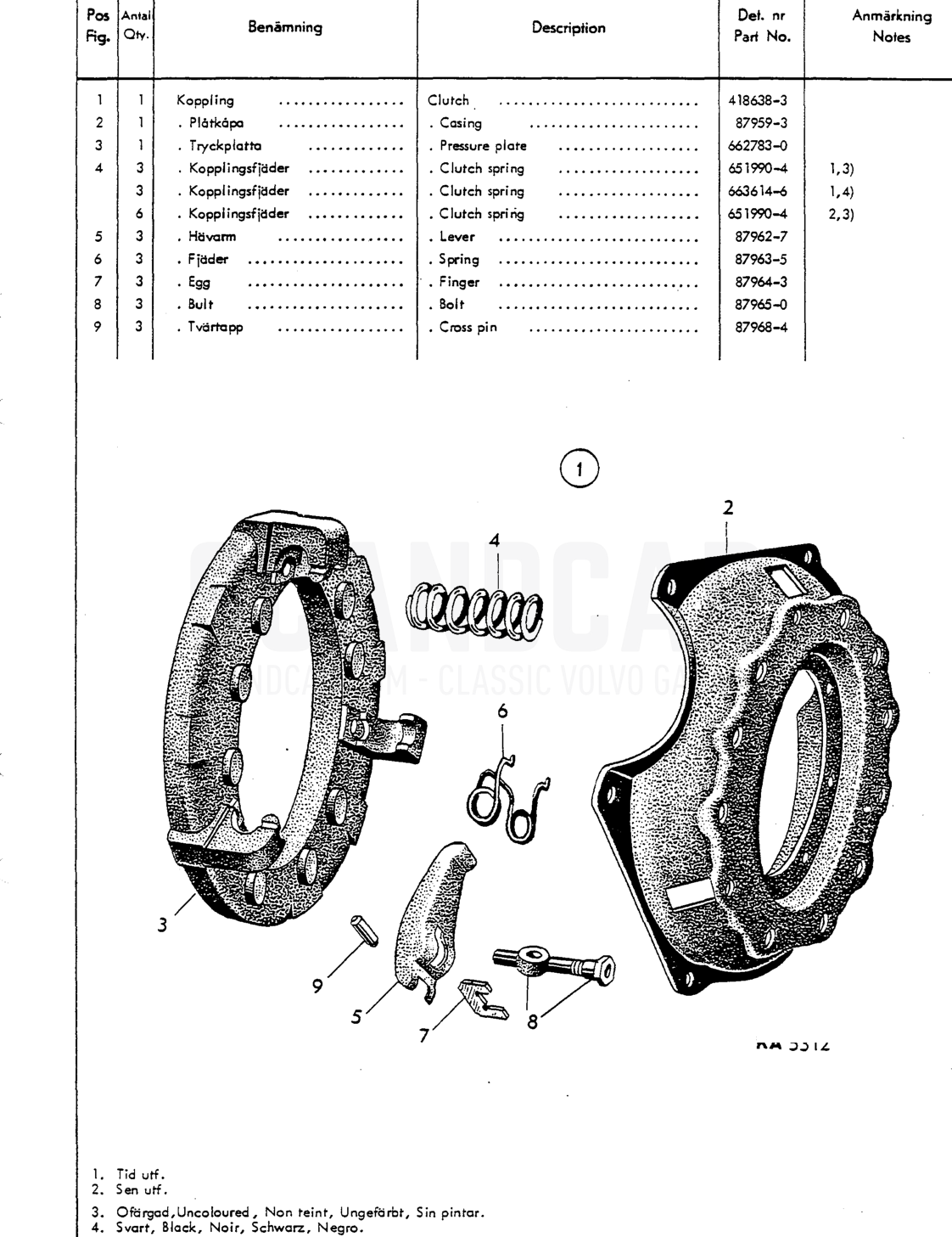 Gn,up Sidci Clutch - Explosionszeichnung, Antriebsstrang - Hinterachse, Volvo P1800 S