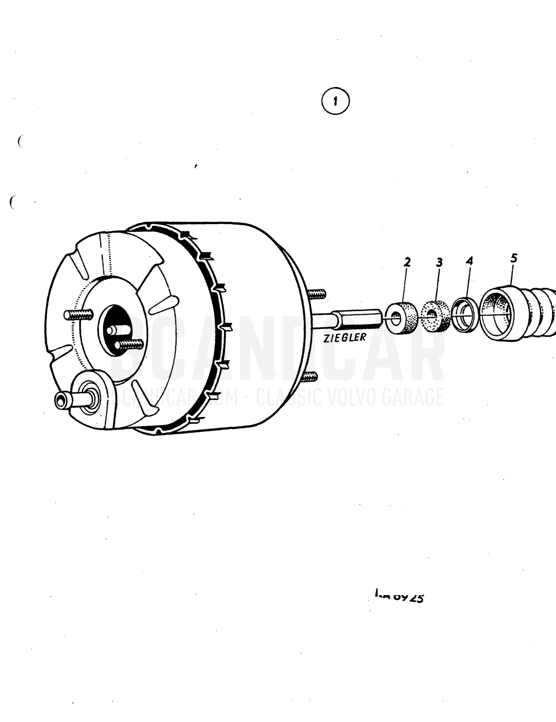 Brake pedal with Illustration installation components Sats Kit - Explosionszeichnung, Bremsen, Volvo P1800