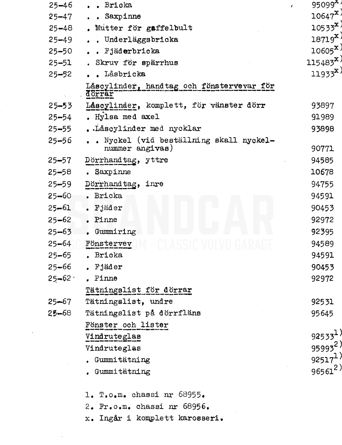 Säten - Explosionszeichnung, Karosserie, Volvo PV444 B-K