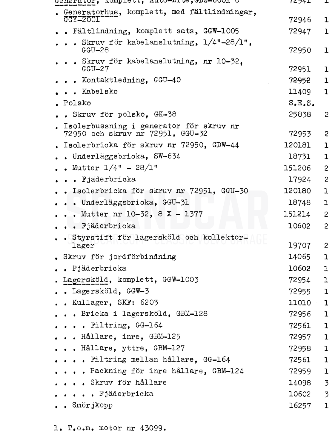 Elektrisk utrustning - Explosionszeichnung, Elektrische Ausrüstung, Volvo PV444 B-K
