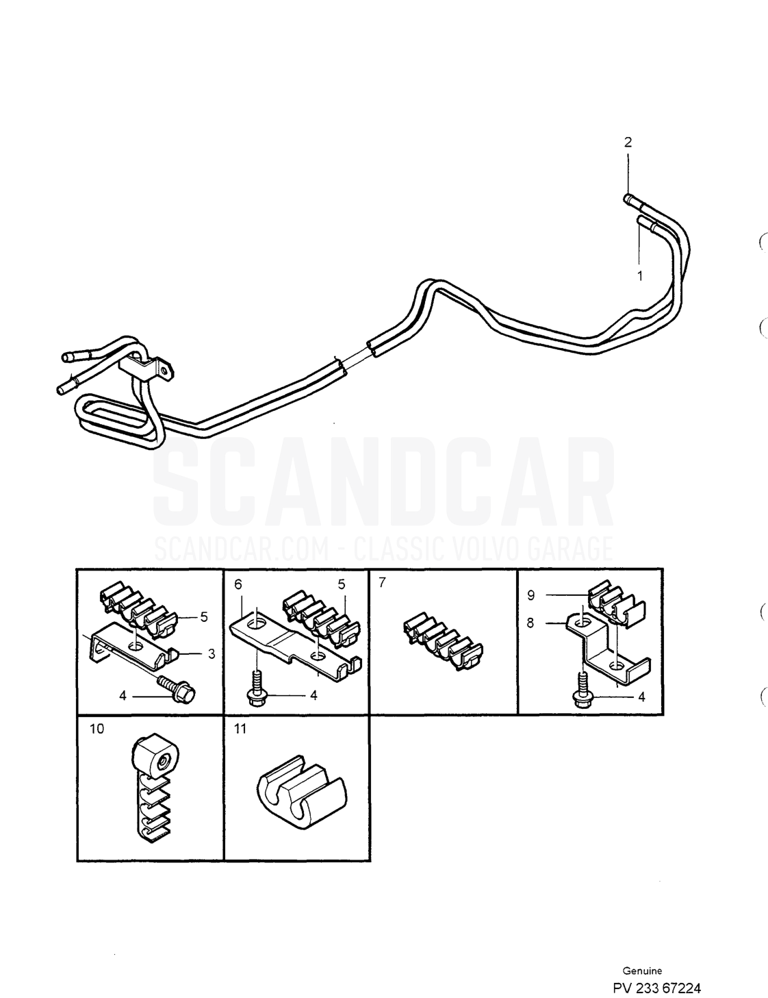 FUEL PIPES FROM TANK TO ENGINE - Explosionszeichnung, Sonstige Teile, Volvo S40/V40er-Serie ab 1996
