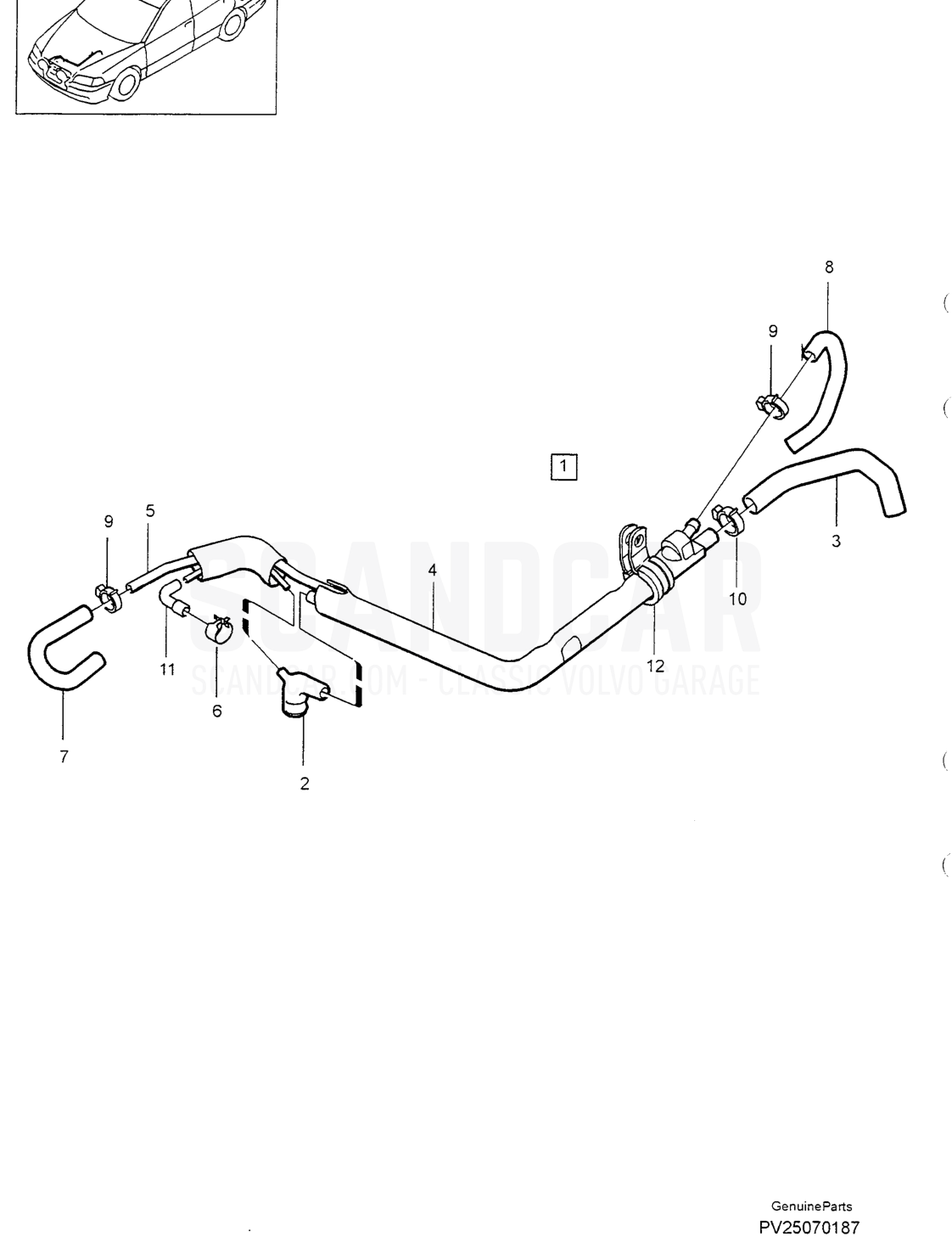 CRANKCASE VENTILATION - Explosionszeichnung, Sonstige Teile, Volvo S40/V40er-Serie ab 1996