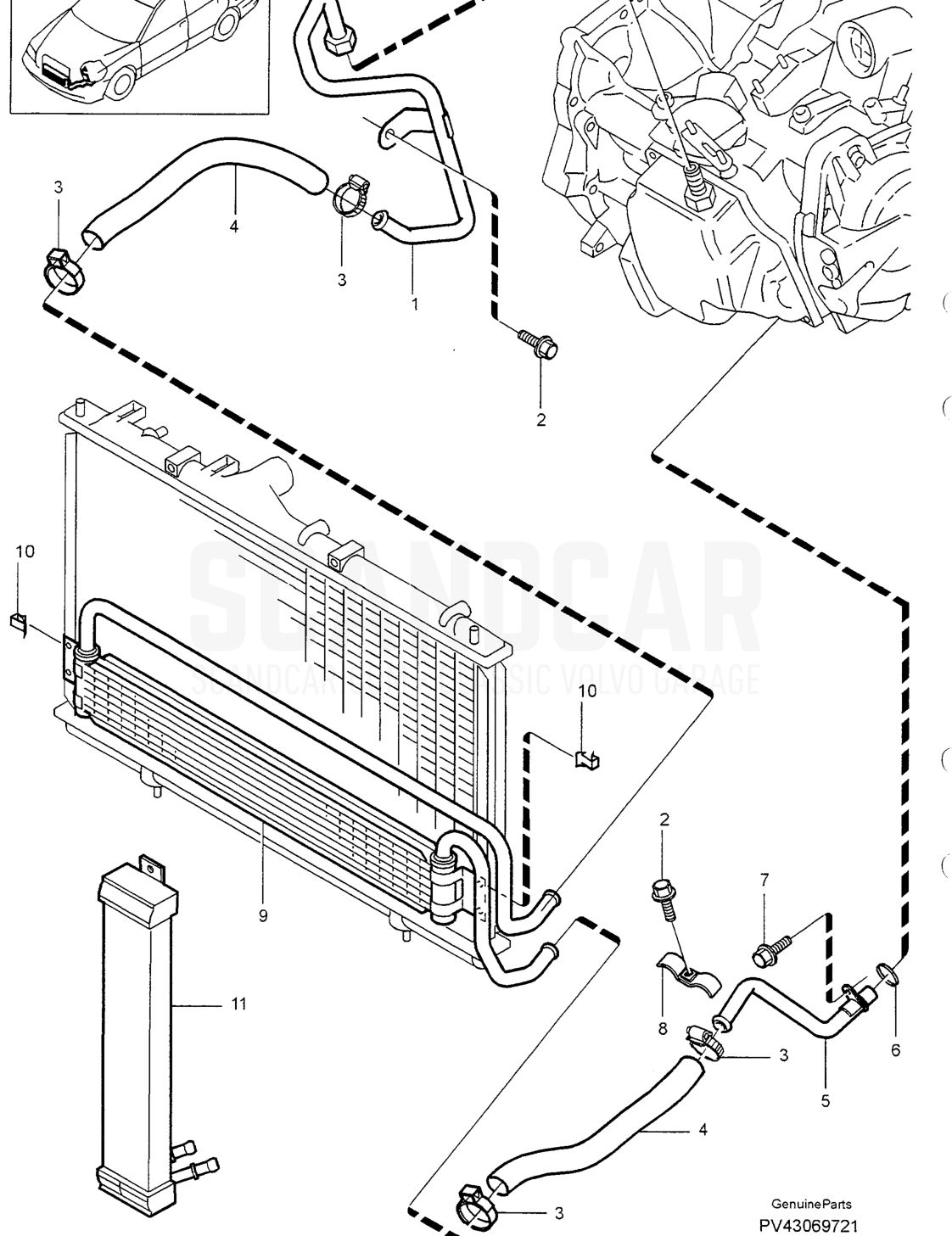 GEARSHIFT GEARBOX, AUTOMATIC - Explosionszeichnung, Antriebsstrang - Hinterachse, Volvo S40/V40er-Serie ab 1996