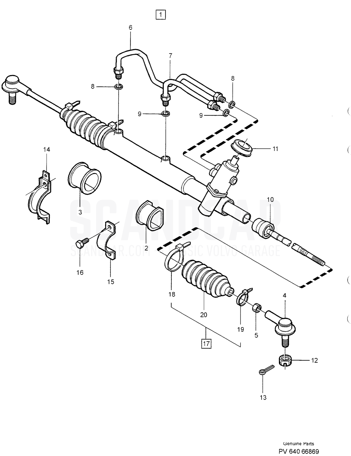 PUMP, SERVO STEERING - Explosionszeichnung, Vorderachse - Räder - Lenkung, Volvo S40/V40er-Serie ab 1996