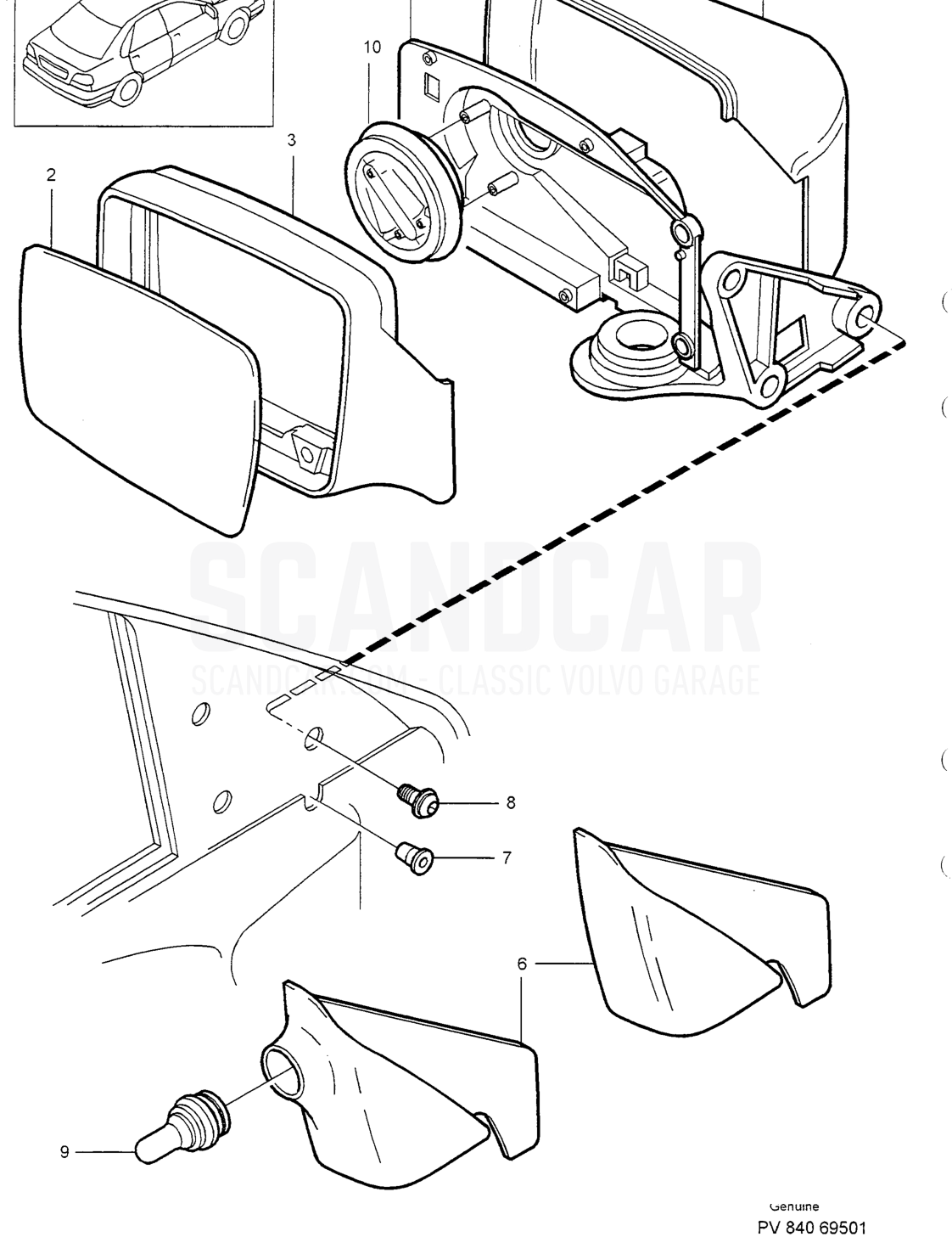 SEALING STRIPS - Explosionszeichnung, Karosserie, Volvo S40/V40er-Serie ab 1996